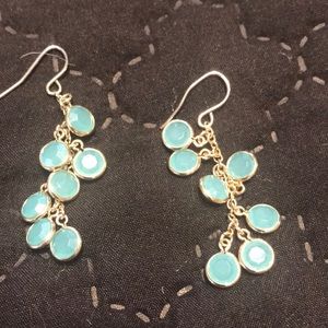 Cute and never been worn turquoise stone earring dangles about 2” very light